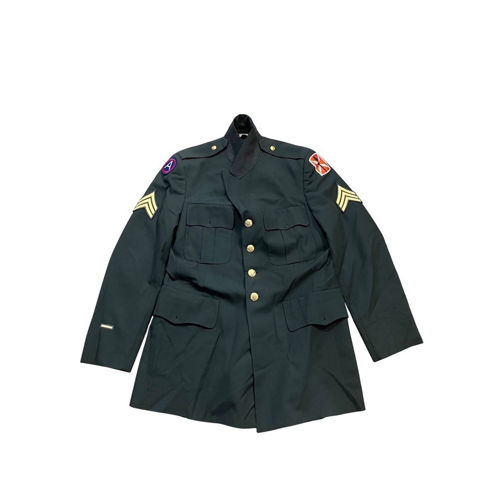US Army Mens Green Dress Uniform Coat Jacket 41L Derossi‎